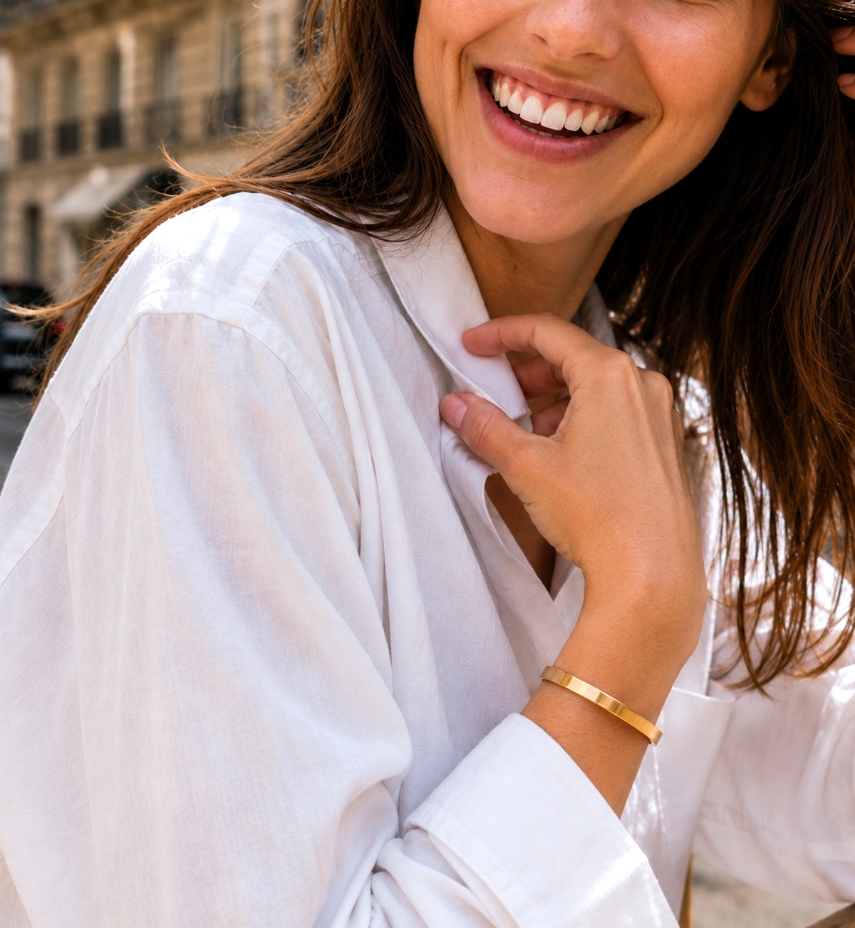 Photo lifestyle du bracelet Lysea de la marque de bijoux Adaelya